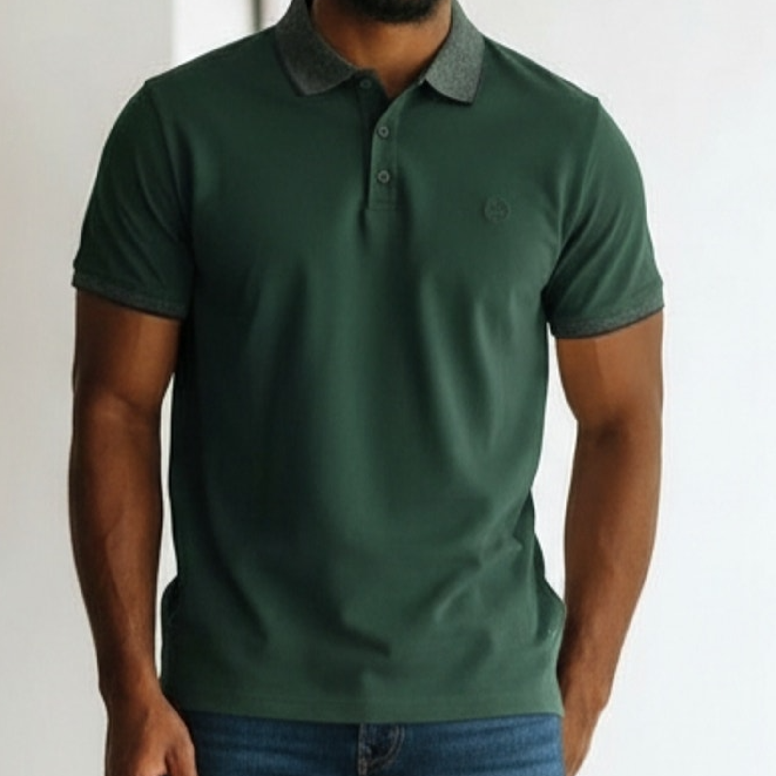 Ag Mens Green Contrast Trim Green Label Logo Short Sleeve Polo Shirt Size M